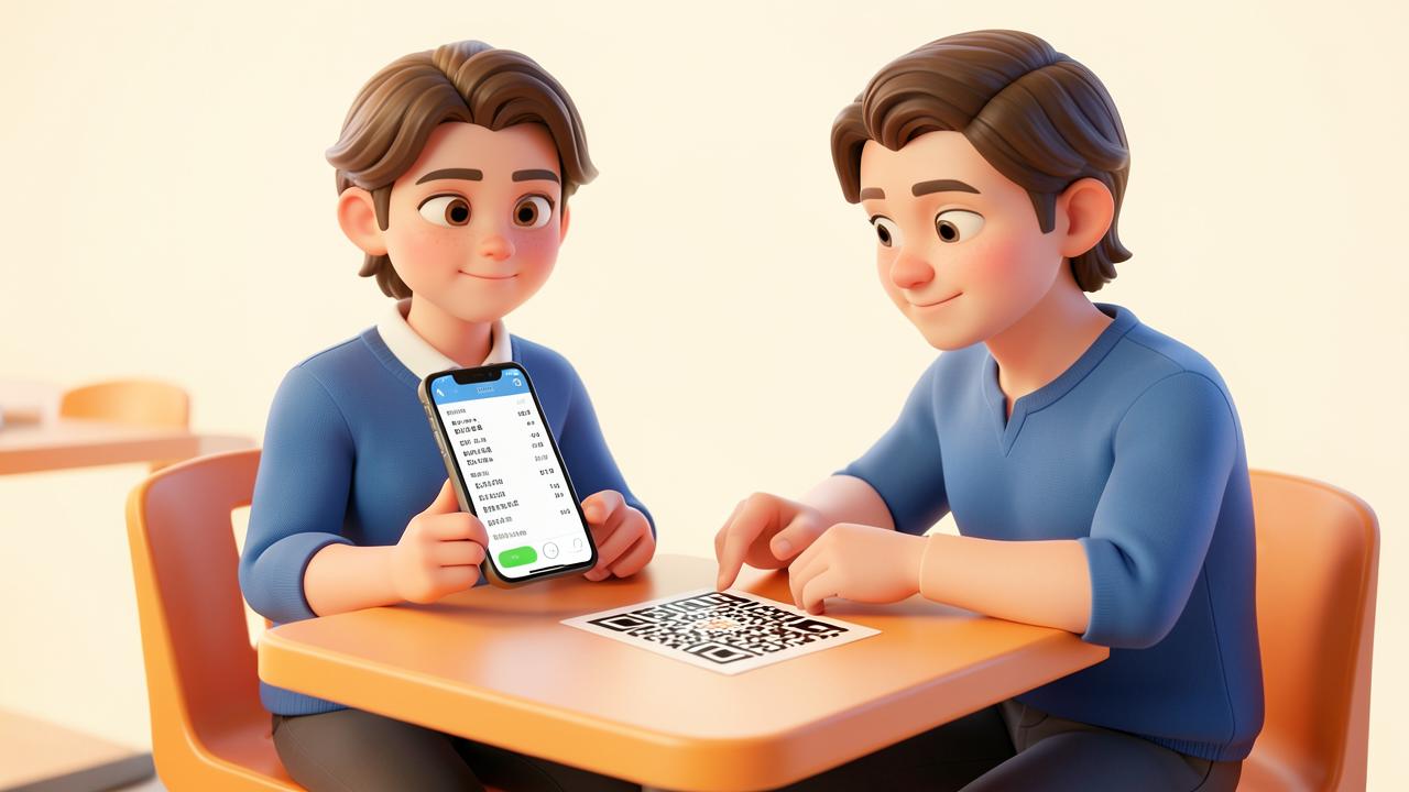 Client scannant le QR code de sa table pour commander